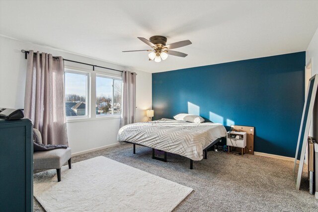 177 E Lowry, Brooklyn, MI 49230 - bedroom with carpet flooring, baseboards, and a ceiling fan
