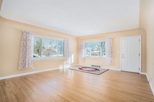 entrance foyer with light hardwood / wood-style flooring