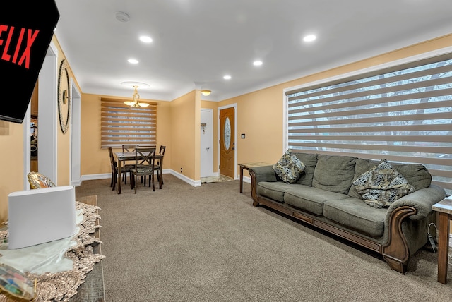 view of carpeted living room