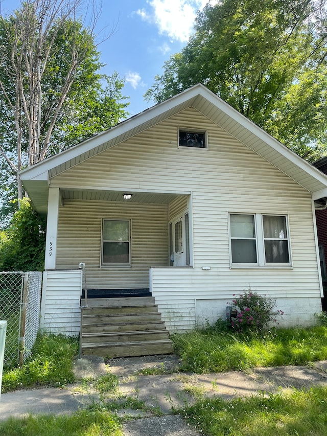 bungalow featuring a porch