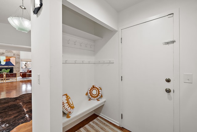 mudroom featuring wood finished floors