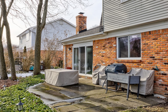 view of patio with grilling area