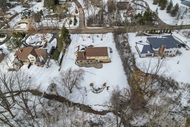 view of snowy aerial view