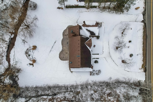 view of snowy aerial view