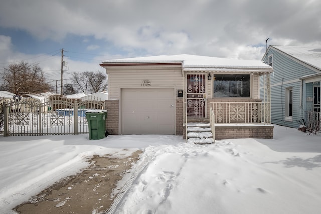 view of front of house with a garage