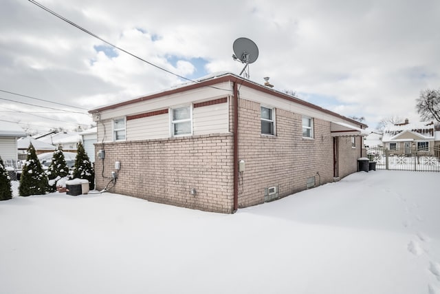 view of snowy exterior