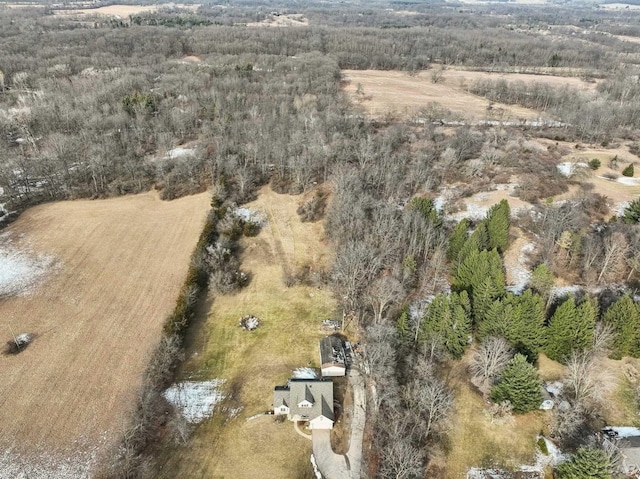 aerial view featuring a rural view