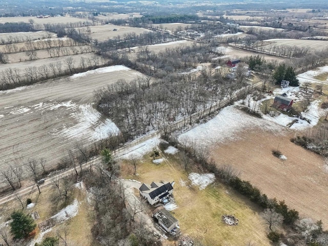 aerial view featuring a rural view