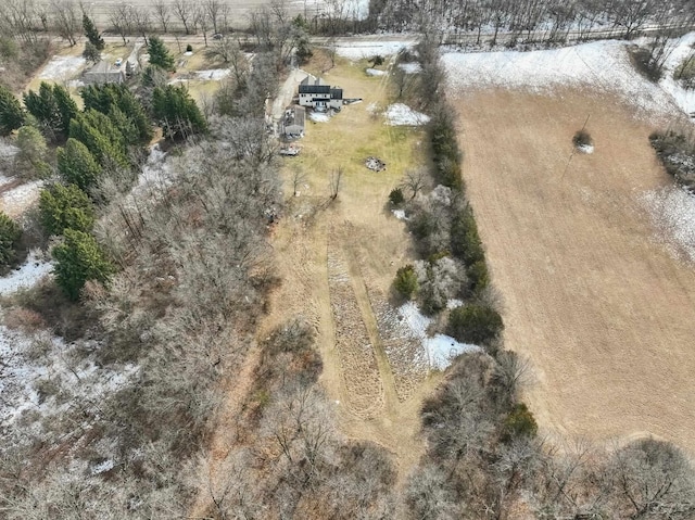 bird's eye view with a rural view