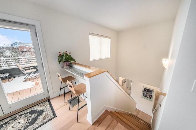 home office featuring light hardwood / wood-style flooring