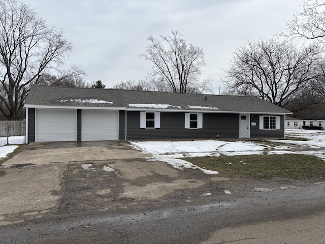 single story home with a garage