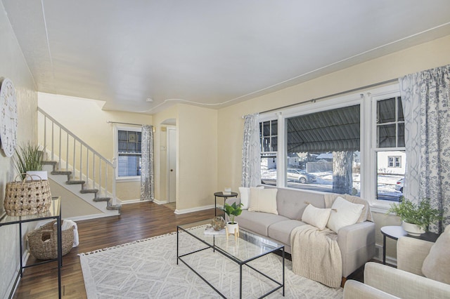 living room featuring hardwood / wood-style flooring