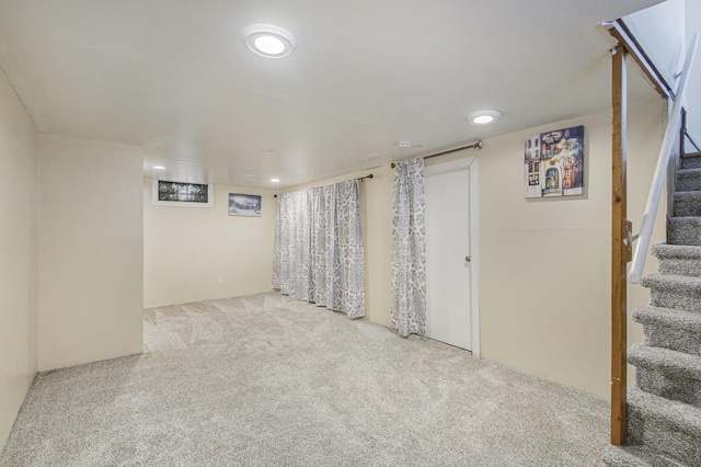 basement featuring carpet floors