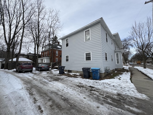 view of snowy exterior