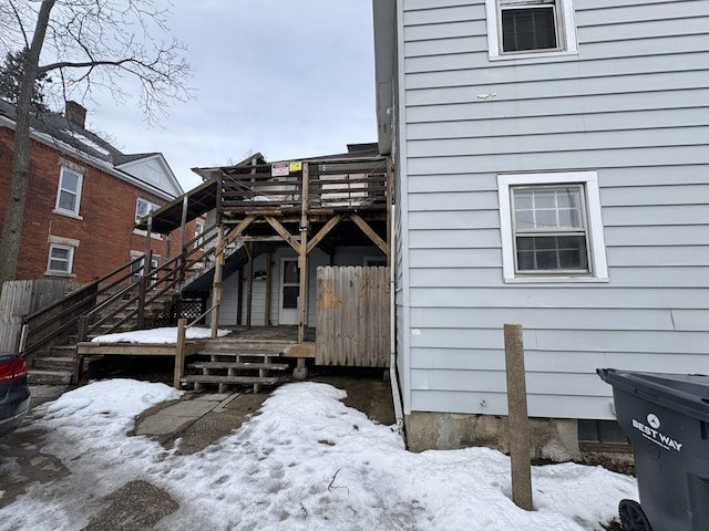 exterior space with a wooden deck