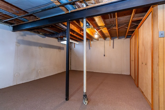 basement with carpet