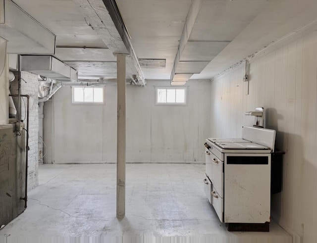 basement featuring plenty of natural light