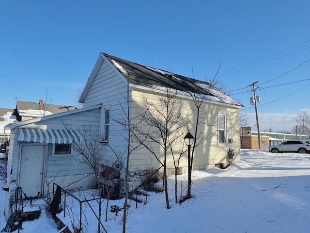 view of snowy exterior