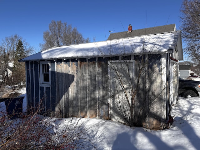 view of snow covered structure