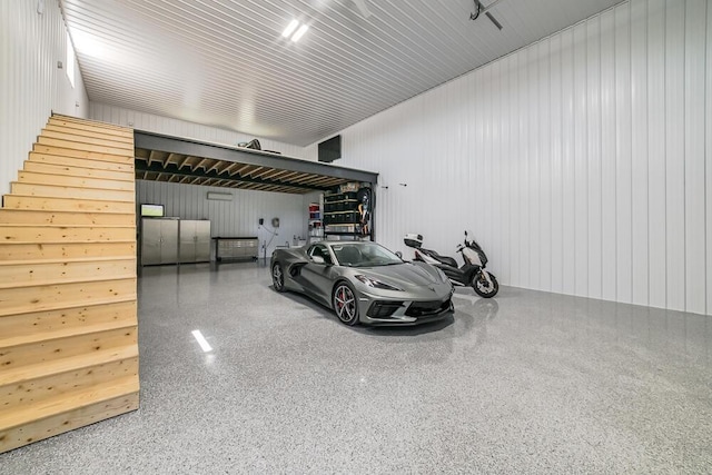 garage with a carport