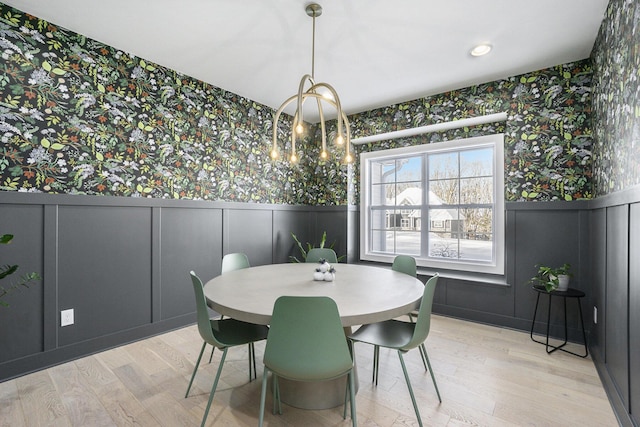 dining area featuring light hardwood / wood-style flooring