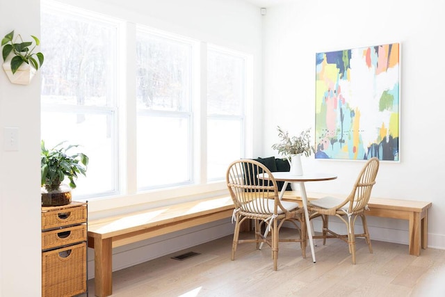 interior space with light hardwood / wood-style floors