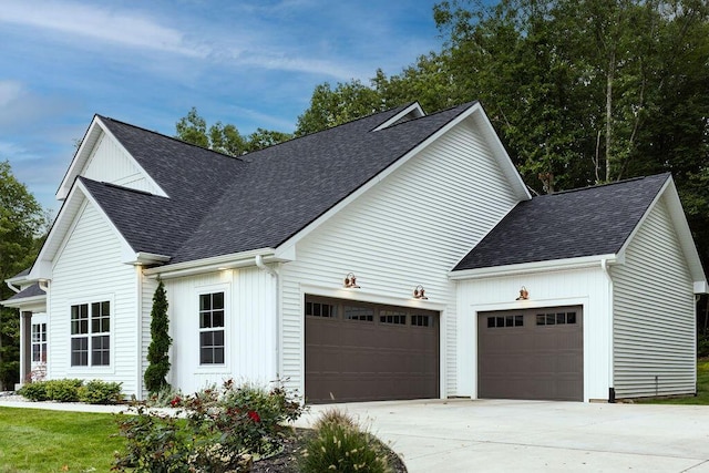 exterior space featuring a garage