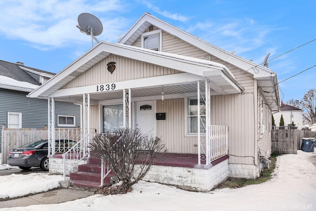 bungalow-style house with a porch