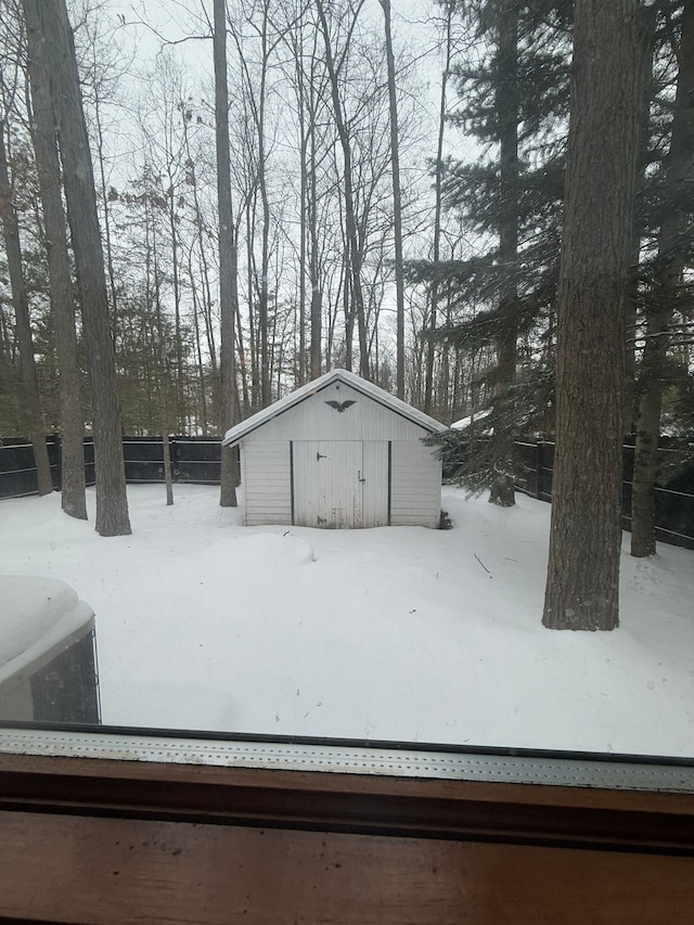 view of snow covered structure