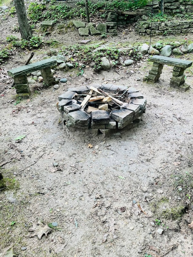 details with a fire pit