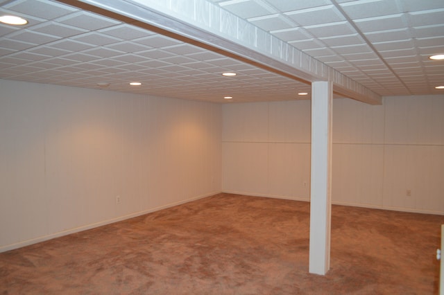 basement featuring carpet floors