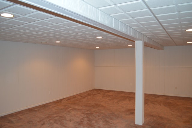 basement featuring carpet