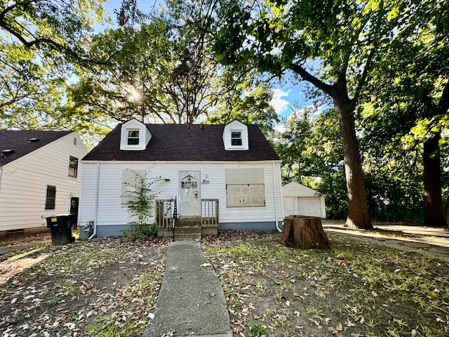 view of new england style home