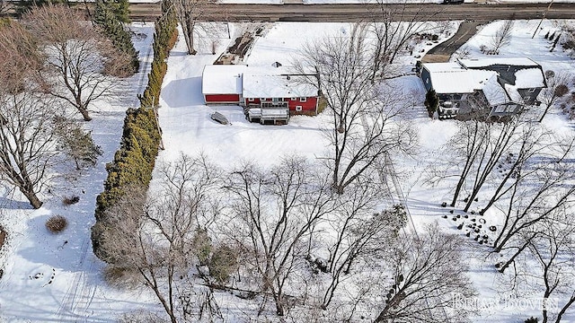 view of snowy aerial view