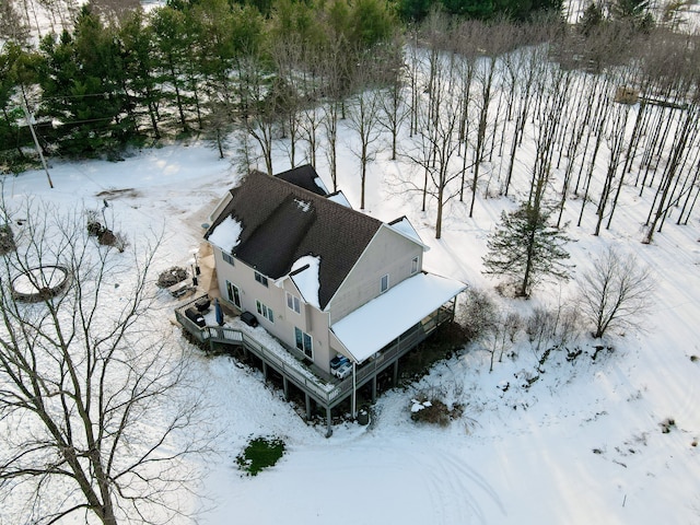 view of snowy aerial view