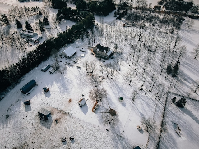 view of snowy aerial view