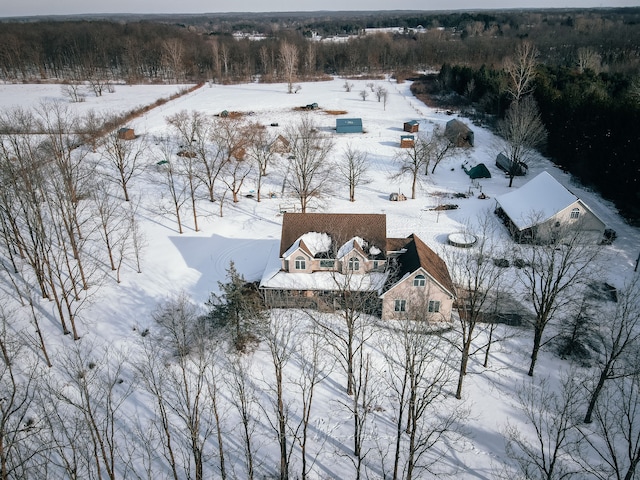 view of snowy aerial view