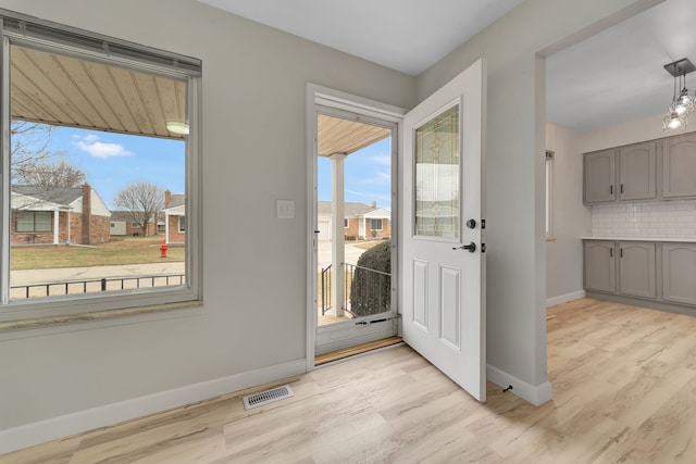 entryway featuring light hardwood / wood-style floors