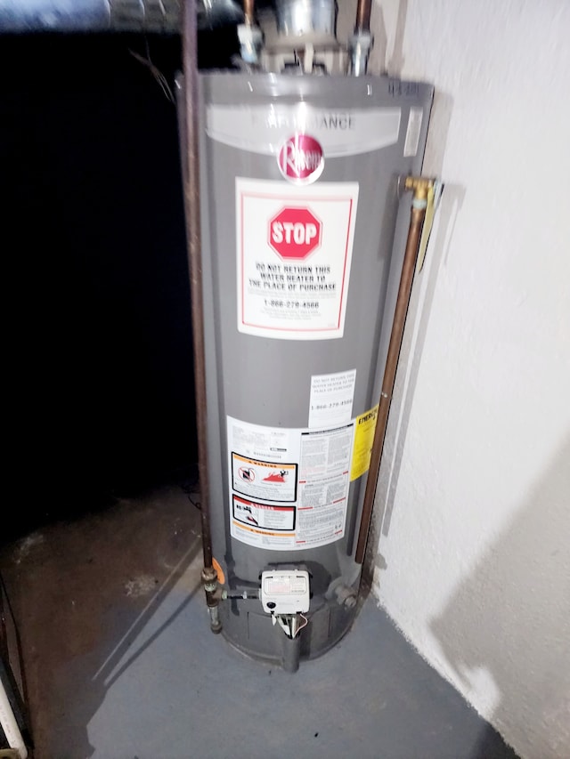 utilities featuring gas water heater