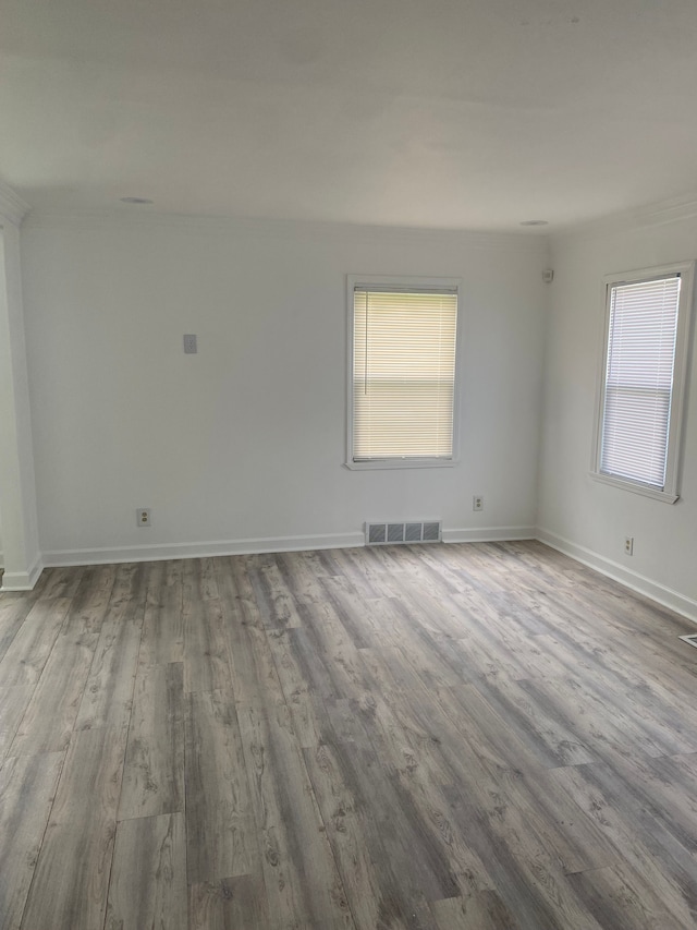 empty room featuring light wood-type flooring