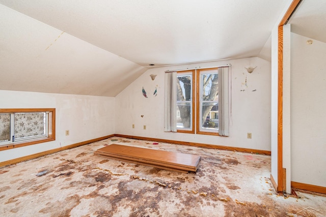 additional living space with lofted ceiling