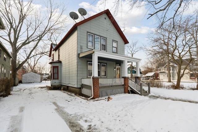 view of front of property with a porch