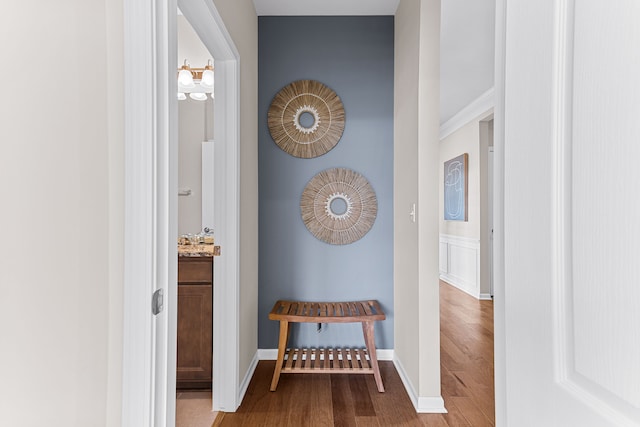 hallway featuring hardwood / wood-style floors