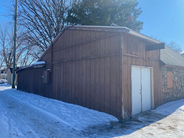 view of snow covered structure