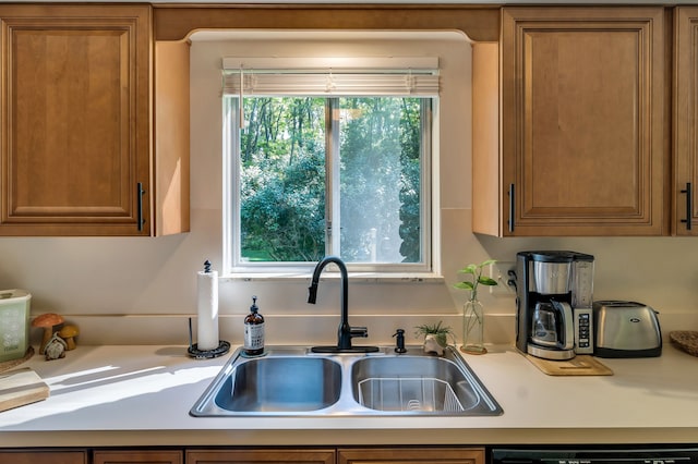 kitchen with sink and dishwashing machine