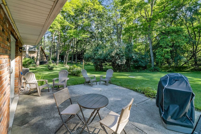 view of patio featuring grilling area