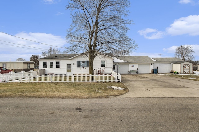 single story home with a garage