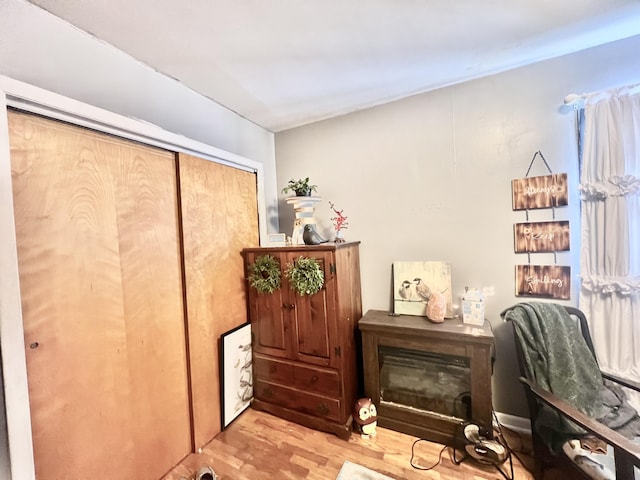 interior space with light hardwood / wood-style flooring