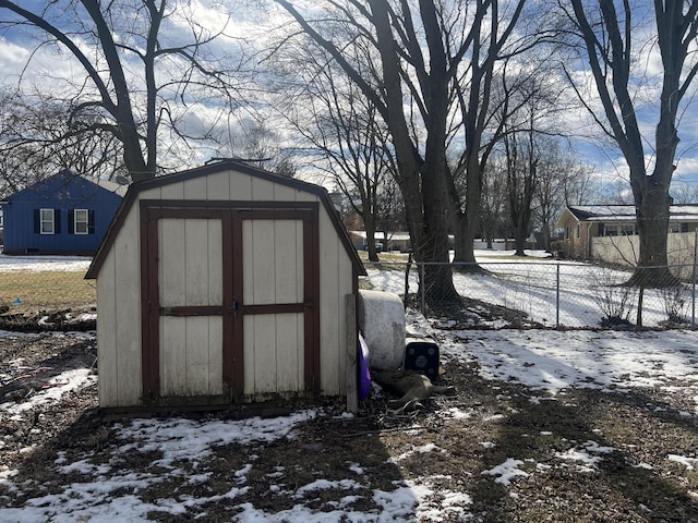 view of snow covered structure