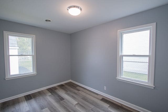 empty room featuring wood-type flooring